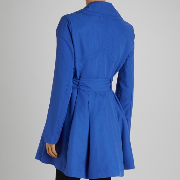 Blue flared trench coat - Picture 2 of 2
